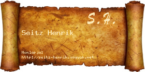 Seitz Henrik névjegykártya